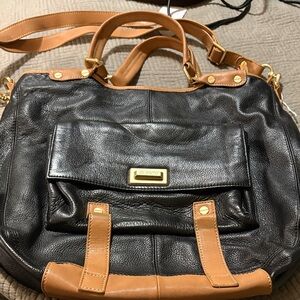 Via Neroli Handbag Leather Colorblock Black Brown
